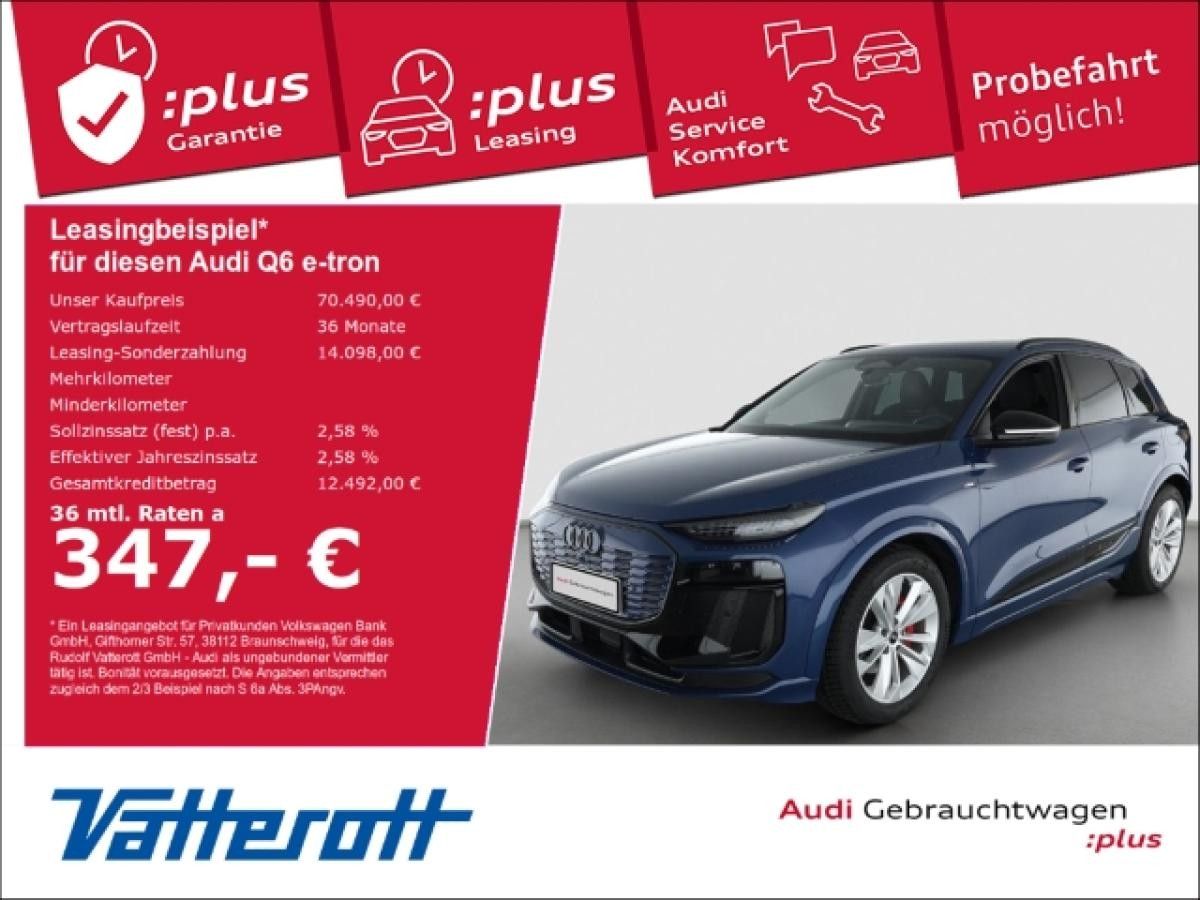 Audi Q6 e-tron performance edition one blue HUD AHK Luftfed. Leasing