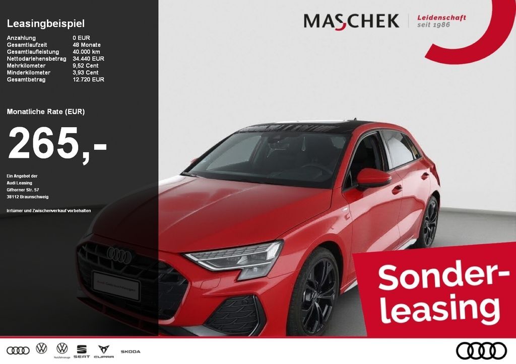 Audi A3 Sportback S line 30 TFSI S tronic AHK Pano HU Leasing