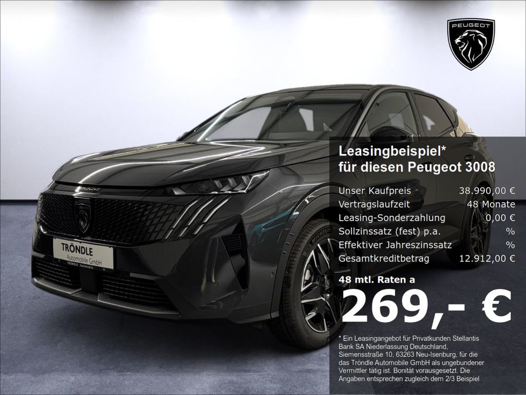 Peugeot 3008 GT HYBRID 145 e-DSC6 AHK-abnehmbar Navi Dig Leasing