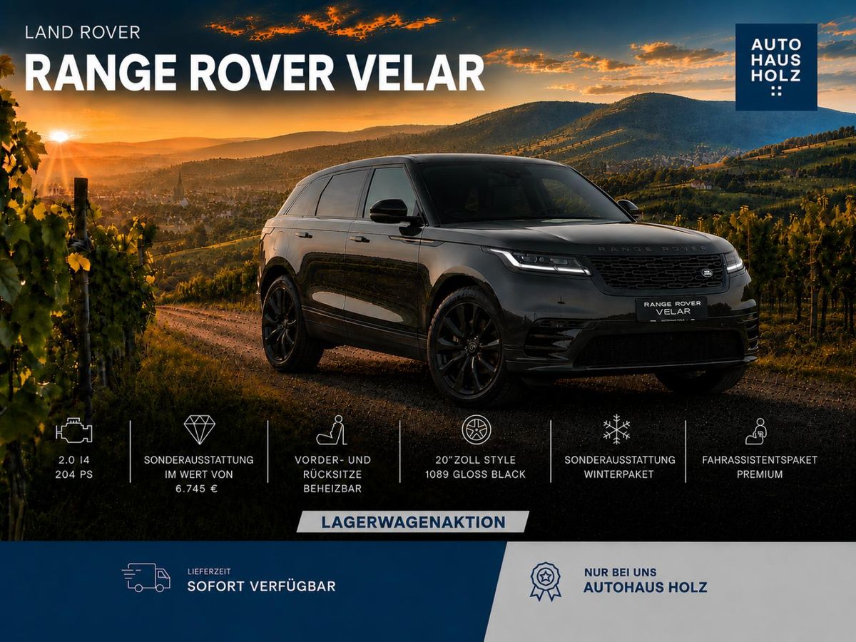 Land Rover Range Rover Velar D200 S - FAHRASSISTENT - BLACKPACK - 20ZOLL BLACK - WINTERPAKET Leasing