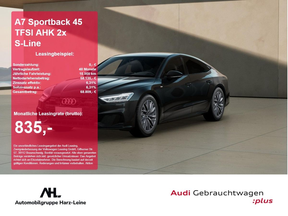 Audi A7 Sportback 45 TFSI AHK 2x S-Line 360 3xKlima Leasing