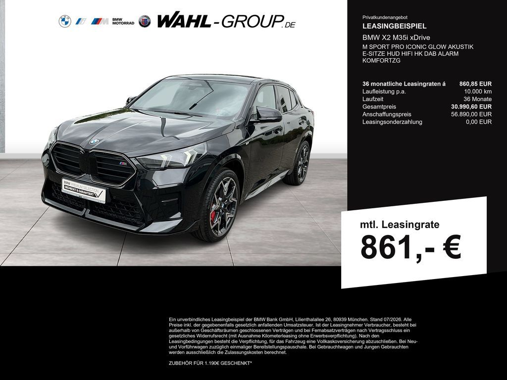 BMW X2 M35i xDrive M SPORT PRO ICONIC GLOW AKUSTIK E Leasing