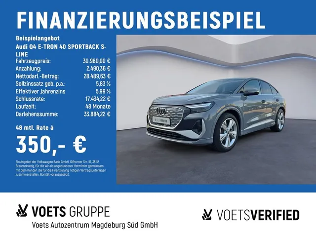 Audi Q4 E-TRON 40 SPORTBACK S-LINE LED+NAVI+ACC