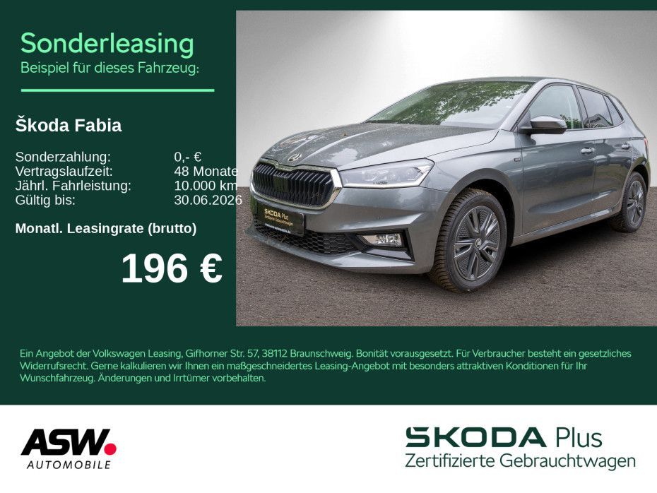 Skoda Fabia Tour 1,0 TSI DSG LED NAVI AHK RFK ACC SHZ Leasing
