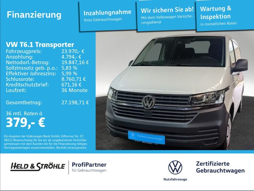 Volkswagen T6.1 Kasten 2.0 TDI KR EcoProfi AHK-VORB. KLIMA Leasing