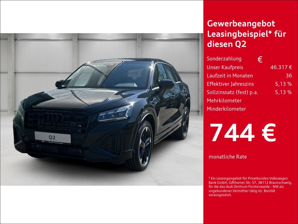 Audi Q2 Sline 35TFSI Stronic+Navi+Leder+Optik schwarz Leasing