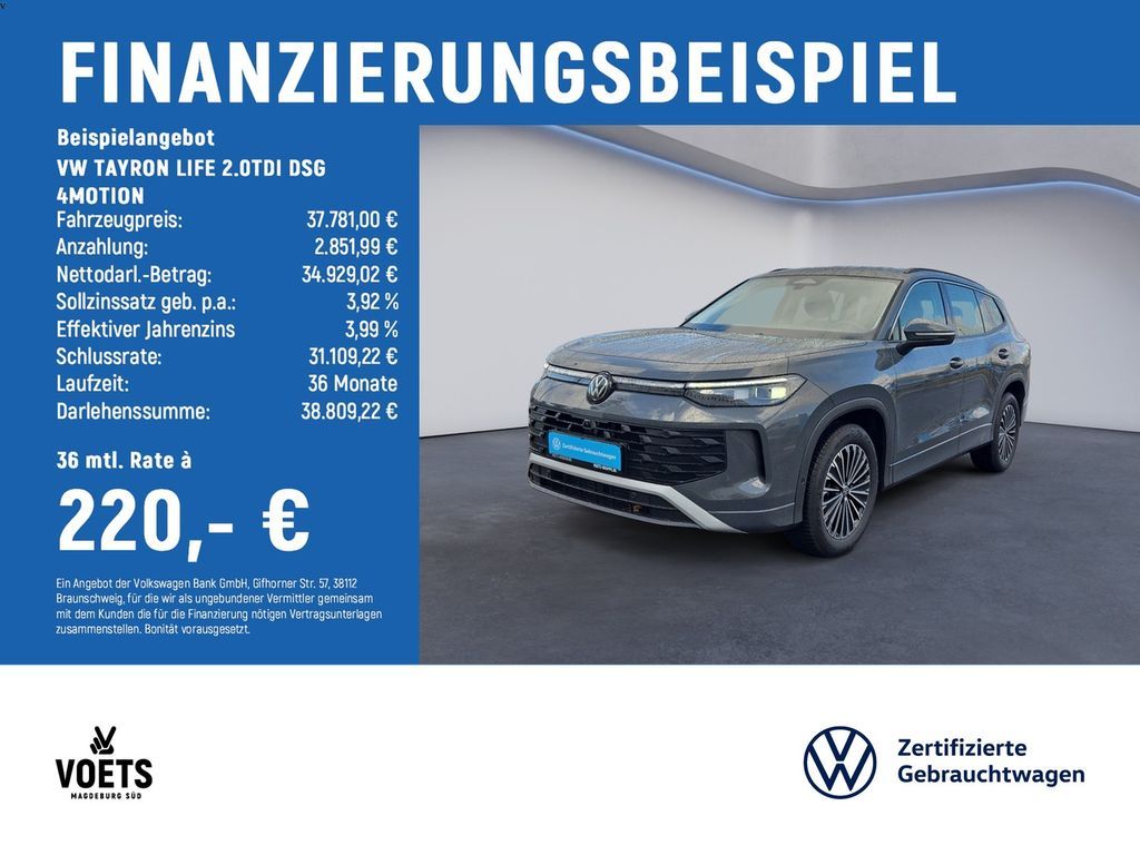 Volkswagen TAYRON LIFE 2.0TDI DSG 4MOTION IQ-LIGHT+AHK+AREA Leasing