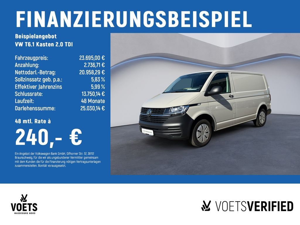 Volkswagen T6.1  Kasten  2.0  TDI KLIMA+PDC+SHZ Leasing