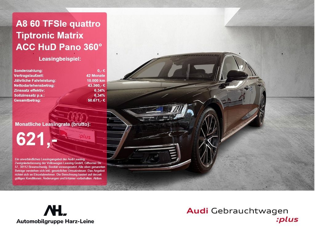 Audi A8 60 TFSIe quattro Tiptronic Matrix ACC HuD Pan Leasing