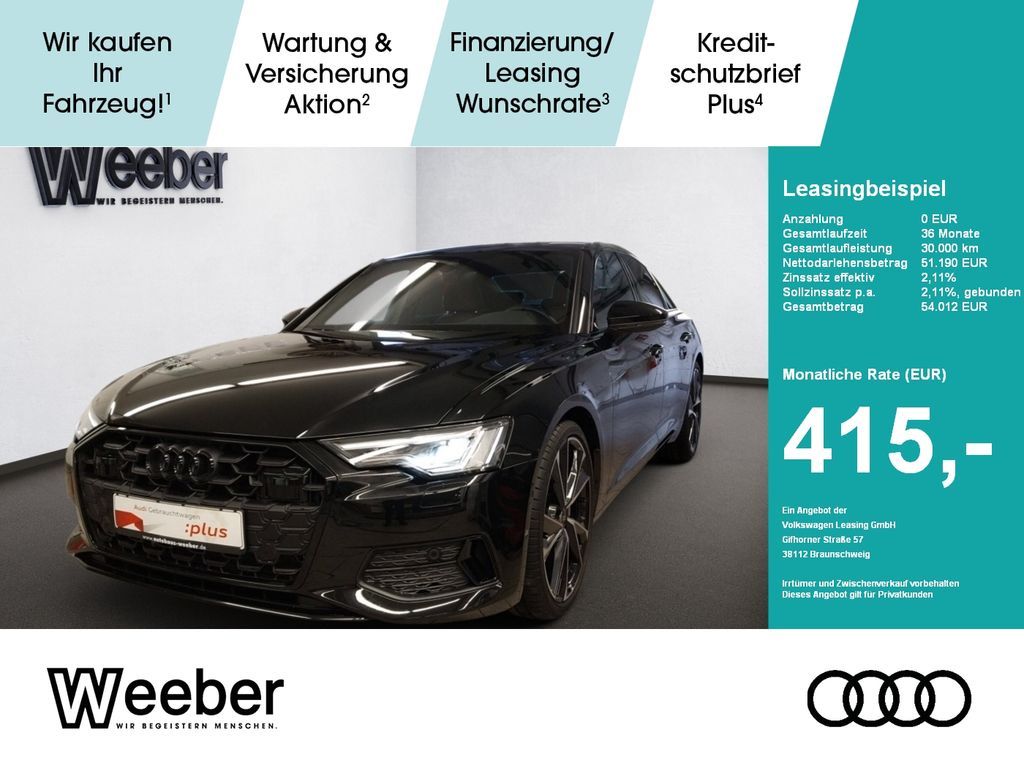 Audi A6 Lim. AHK*NAVI*LED*LEDER*21LM*BLACKSTYLE*5J GA Leasing