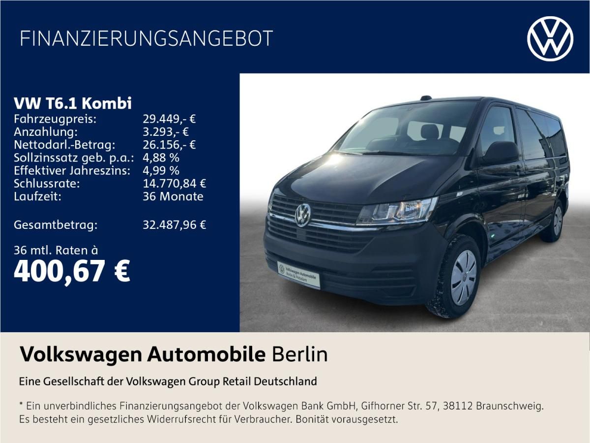 Volkswagen T6.1 Kombi L1H1 2.0 TDI DSG Navi Radio PDC Leasing