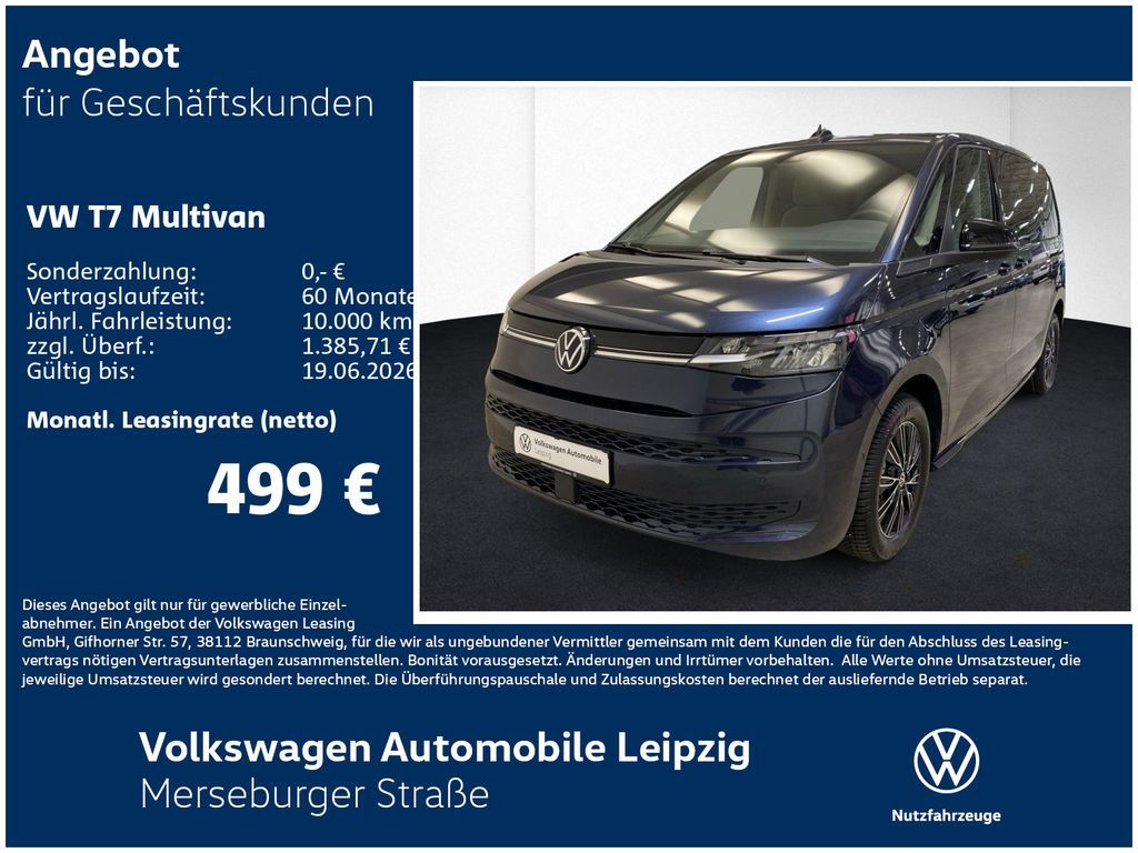 Volkswagen Multivan GOAL TDI 110 kW DSG Preisvorteil 8286€ Leasing