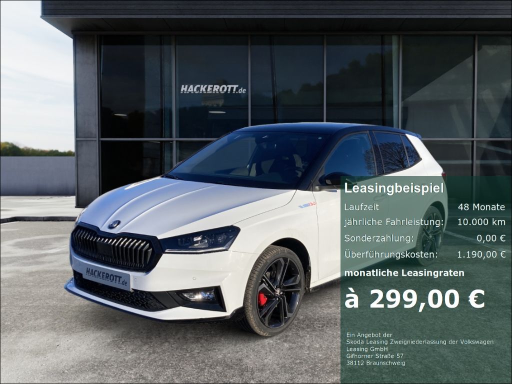 Skoda Fabia 130 1.5 TSI 177PS DSG Navi ACC PDC v+h Leasing