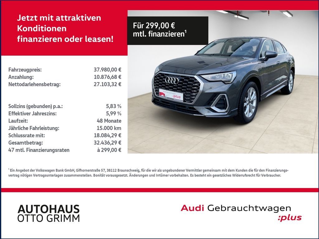 Audi Q3 Sportback 35 TFSI S line KLIMA LED NAVI Leasing