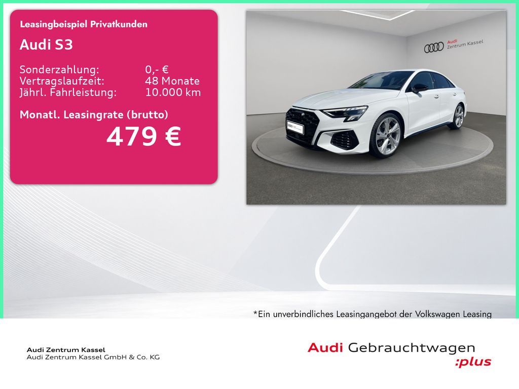 Audi S3 Lim. 2.0 TFSI qu. LED PDC Carplay Alcantara Leasing