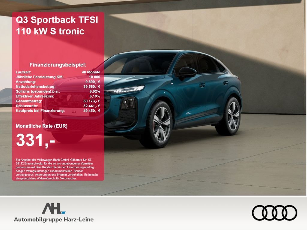 Audi Q3 Sportback TFSI 110 kW S tronic LM Leasing
