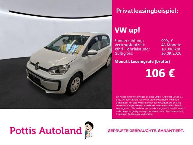 Volkswagen up! 1.0 MPI PDC KAMERA BLUETOOTH KLIMA Leasing