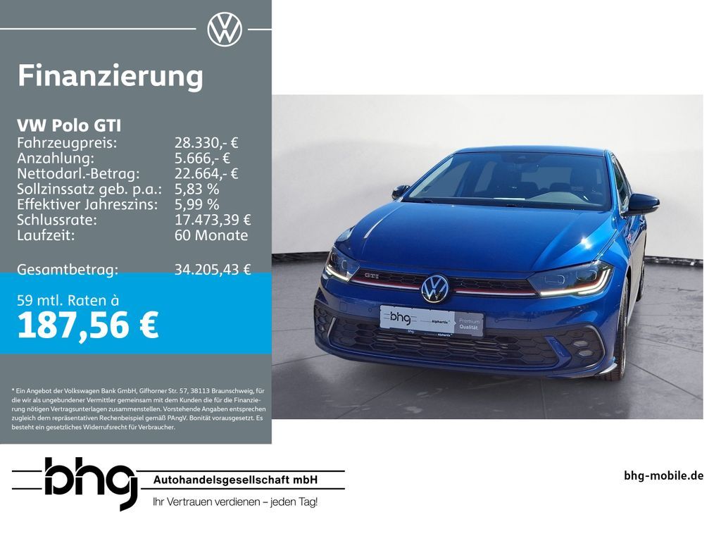 Volkswagen Polo GTI 2.0 TSI DSG *PANO*LED*NAVI* Leasing