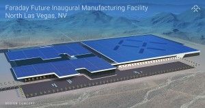 So könnte die Fabrik von Faraday Future bei Las Vegas aussehen, in der das Unternehmen seine Elektroautos produzieren will. Bildquelle: Faraday Future